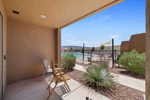 Balcony featuring a patio area