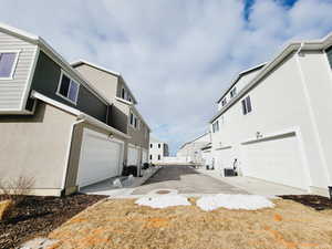 View of shared access road for townhomes. No parking is allowed.