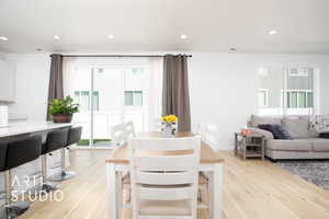 Dining area featuring light hardwood / wood-style floors