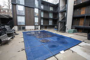 View of pool with grilling area