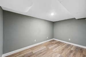 Unfurnished room with light wood-type flooring