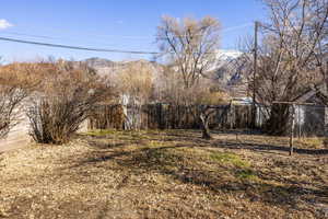 View of yard with a mountain view