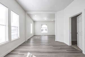 Unfurnished room featuring light hardwood / wood-style flooring