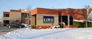 View of snow covered building