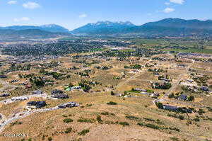 Drone / aerial view with a mountain view