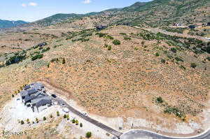 Aerial view featuring a mountain view