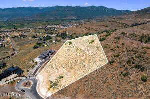 Drone / aerial view featuring a mountain view