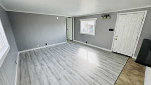 Interior space featuring light hardwood / wood-style flooring