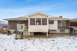 View of snow covered house