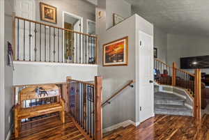 Stairway with wood-type flooring