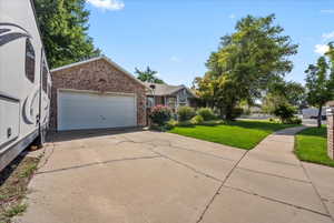 View of front of property with a front yard