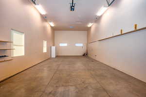 View from inside the RV garage looking in.