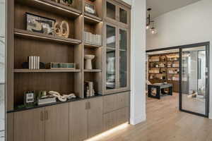 Interior space with hardwood / wood-style flooring