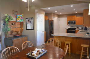 Dining space with sink