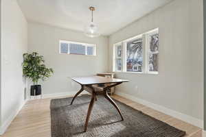 Office featuring light hardwood / wood-style floors