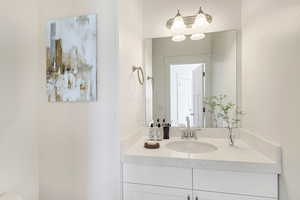 Bathroom featuring vanity