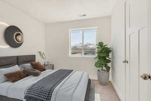 View of carpeted bedroom