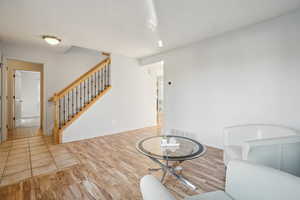 Interior space featuring light hardwood / wood-style flooring