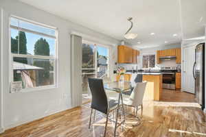 Dining room featuring light hardwood / wood-style flooring