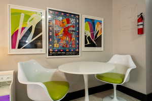 Dining area featuring electric panel