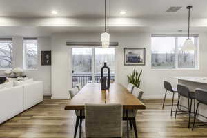 Dining room featuring light wood-type flooring