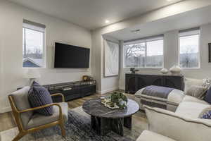 Living room featuring hardwood / wood-style floors