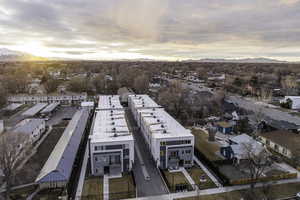 View of aerial view at dusk