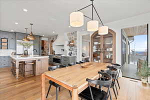 Dining space featuring light hardwood / wood-style floors