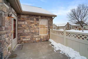 View of snow covered patio