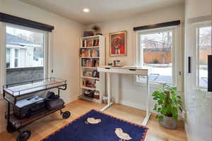 Interior space featuring light hardwood / wood-style flooring