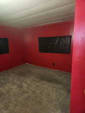Unfurnished room with carpet