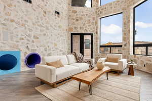 Living room featuring hardwood / wood-style flooring