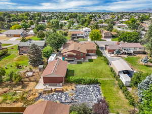 Aerial view of residential area