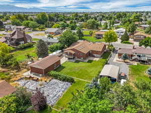 Aerial perspective of suburban area
