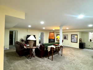 View of carpeted living room