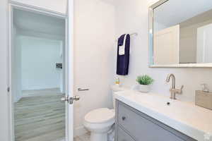 Bathroom with toilet and vanity