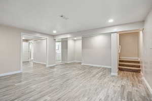 Interior space with light wood-type flooring