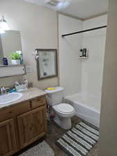 Unit 3 Full bathroom with shower / bathing tub combination, vanity, and toilet