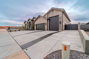 View of home's exterior featuring a garage