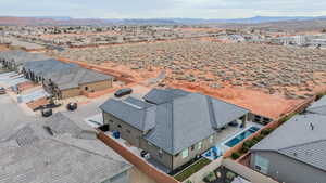 Aerial view featuring a mountain view