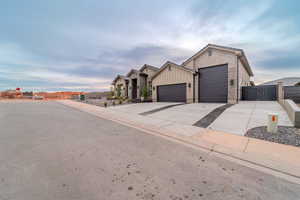 View of front of home featuring a garage