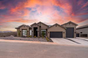 View of front facade with a garage