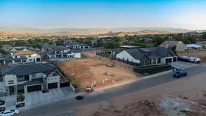 Aerial view featuring a mountain view