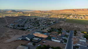 Bird's eye view with a mountain view