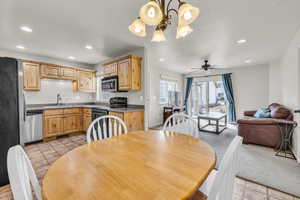 View of dining, kitchen and living area