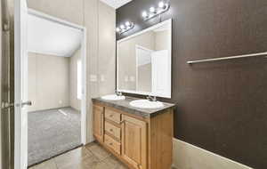 Bathroom featuring vanity