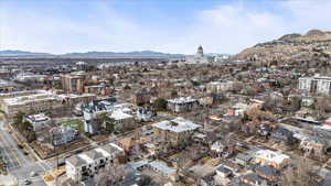 Bird's eye view featuring a mountain view