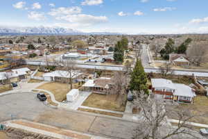 Aerial view with a mountain view