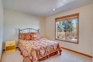 Bedroom featuring carpet floors