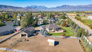 Bird's eye view featuring a mountain view